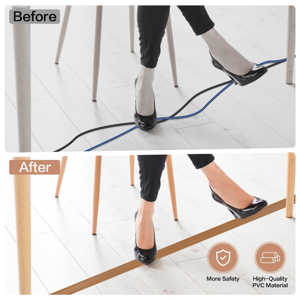 LSGCQ Floor Cord Cover Self Adhesive Cord Hider Floor Cable Management