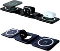 3-in-1 Magnetic Wireless Charger for iPhone, Apple Watch & AirPods – Fast Charging Station, Foldable Dock for Travel & Desk, Compatible with All iPhone Models, with 20W Adapter