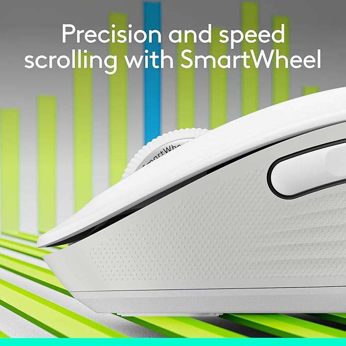 Logitech Wireless Mouse Signature M650 L Full Size - Large Hands, 2-Year Battery, Silent Clicks, Customizable Buttons, Bluetooth, PC/Mac/Chromebook - Off White, Right-Handed, Large