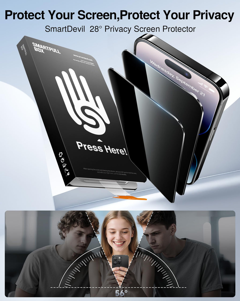 SMARTDEVIL 2 Pack for iPhone 14 Pro Max Privacy Screen Protector