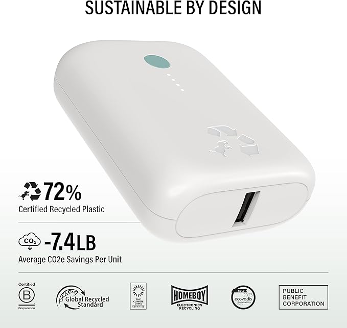 Nimble Champ Lite Portable Charger, 5200mAh Fast Charging Power Bank 15W USB C and A Port with Cable, Travel Essential Battery Pack for iPhone Galaxy Pixel MacBook iPad Kindle Airpod Laptop Tablet
