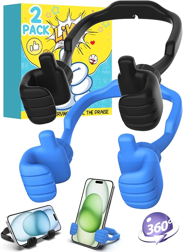 Back to School Supplies for Boys Girls Kids Cell Phone Stand - 2 Pack Thumbs Up Lazy Phone Holder for iPhone iPad mini Cellphone Stand for Desk Birthday Gifts for Teens Adults Women Men Wife Fun Gifts