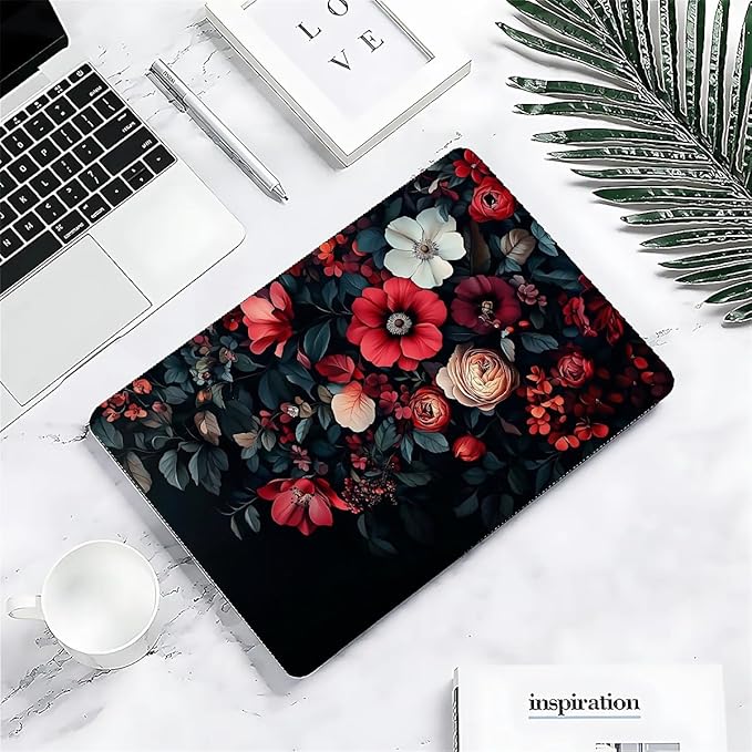 Compatible with MacBook Air 13.3 13.6 Inch Case 2022 2021 2020 2019 Plastic Hard Shell Case Cover,13.3 Pro(A1706/A1708/A1989/A2159/A2289/A2338), Dark Floral