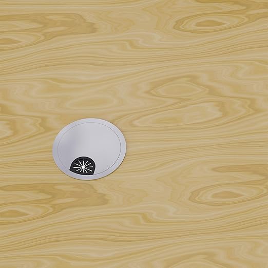 Desk Grommet 3-1/8 Inch 80mm, Zinc Alloy Computer Desk Wire Hole Cover, Office Desktop Cord Cable Hole Metal Ring, Silver Tone