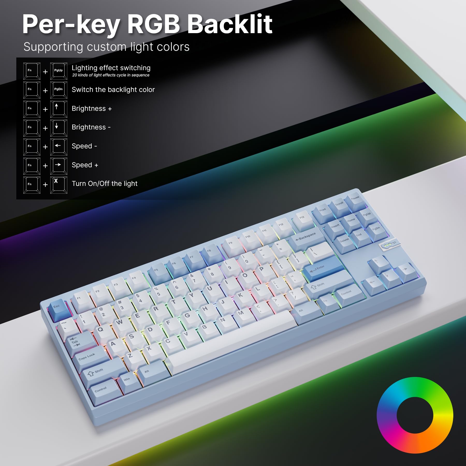 OOCTPK Chilkey ND TKL Aluminum Mechanical Keyboard, 87 Keys Tenkeyless Wireless Gaming Keyboard, Tri-Mode BT5.3/2.4GHz/USB-C PBT Keycaps Hot Swappable Custom Key Board for Windows Laptop Office PC