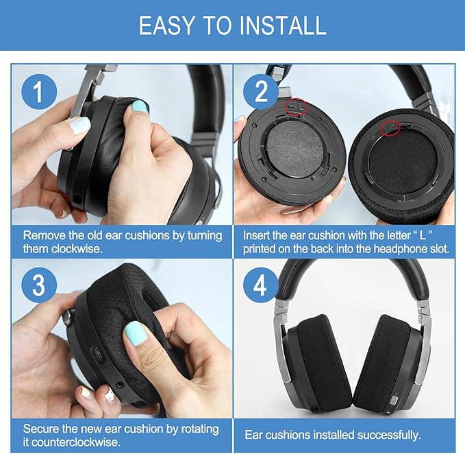 GEVO Ear Pads Cushion Replacement for Corsair Virtuoso RGB Wireless SE XT Gaming Headset,Corsair Virtuoso Earpads with Mesh Fabric,High-Density Softer Memory Foam,Black