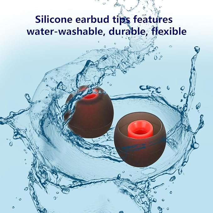 Earbud Replacement Tips Silicone Earbud Tips Ear Tips Fit for in-Ear Headphones (Inner Hole 3.8mm -5.1mm) Earbud Rubber Tips Earbud Covers 9 Pairs S/M/L