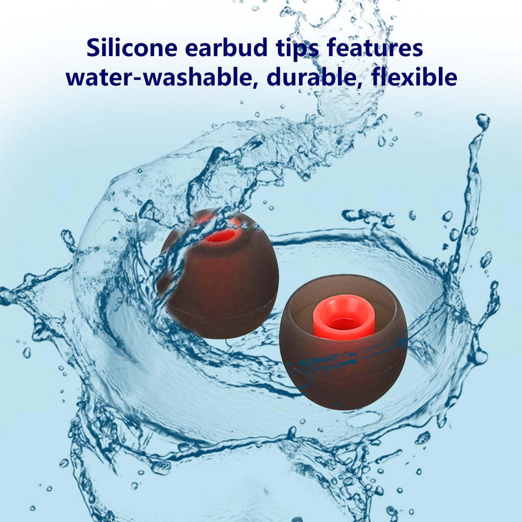 MMYQXI 54 PCS Silicone Replacement Earbud Tips Earbud Cap Eartips Fit for in-Ear Earbuds(Inner Hole 3.8mm -5.1mm) Headphones Earbud Rubber Tips S M L