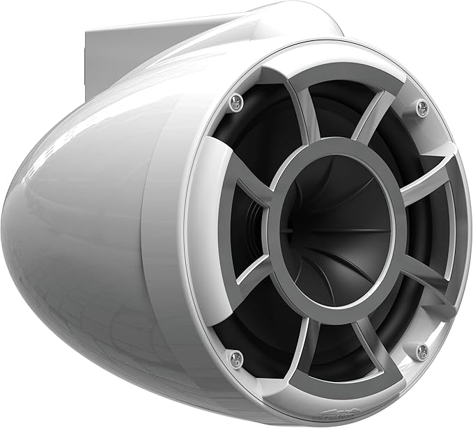wet sounds Rev 8 White V2 Revolution Series 8" White Tower Speakers w/Silver Aluminum Fixed Clamp