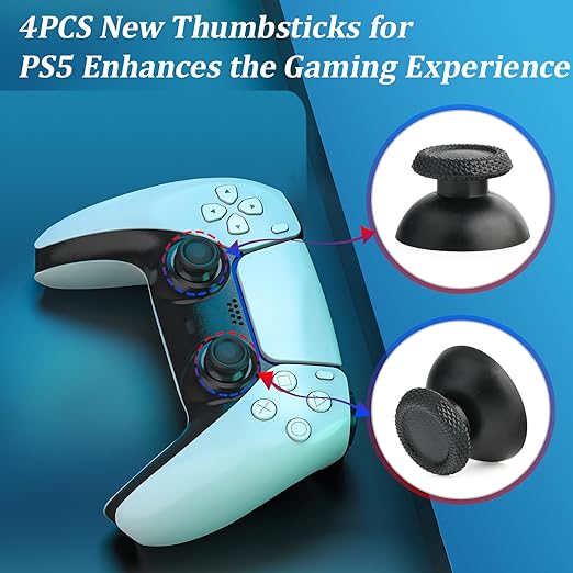 for PS5 Analog Stick Replacement for Sony PlayStation 5 PS5 Joysticks Replacement 3D Joystick Sensor Module Thumbstick Controller Accessory Part with Kit(4Pack)