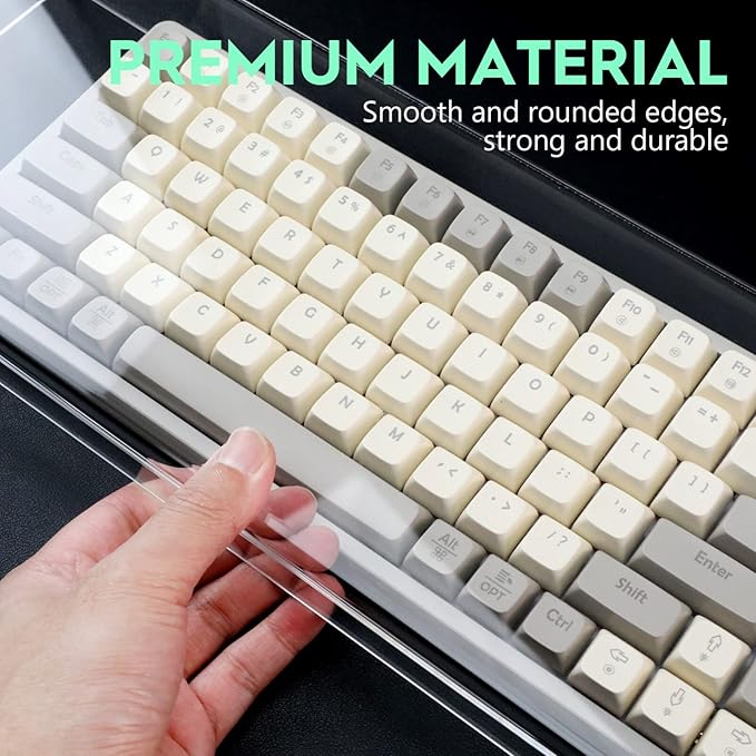 Keyboard Cover Acrylic Keypad Cover: Cabilock Clear Keyboard Dust, Anti Cat, Protector for Desktop, Prevent Cats from Touching (18.5x5.9x1.8 inch)
