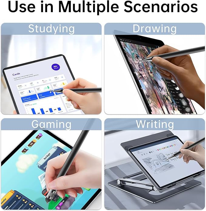 Bopomofo Stylus (5 Pcs),2-in-1 Stylus Pen for Touchscreen, High Precision and Sensitivity, Suitable for iPhone/ipad/Android Tablets, Compatible with All Touch Screens,Black