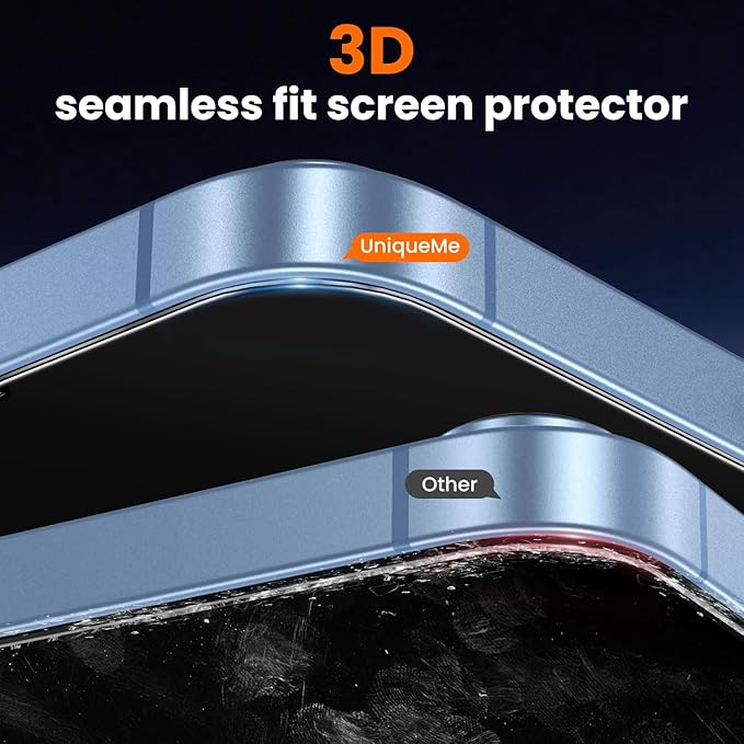 UniqueMe for iPhone 13/13 Pro / 14 Privacy Screen Protector - [Military Grade Shatterproof & 9H+ Hardness] Screen Protector 14 Tempered Glass Full Coverage Protection, Easy to install, 2 Packs