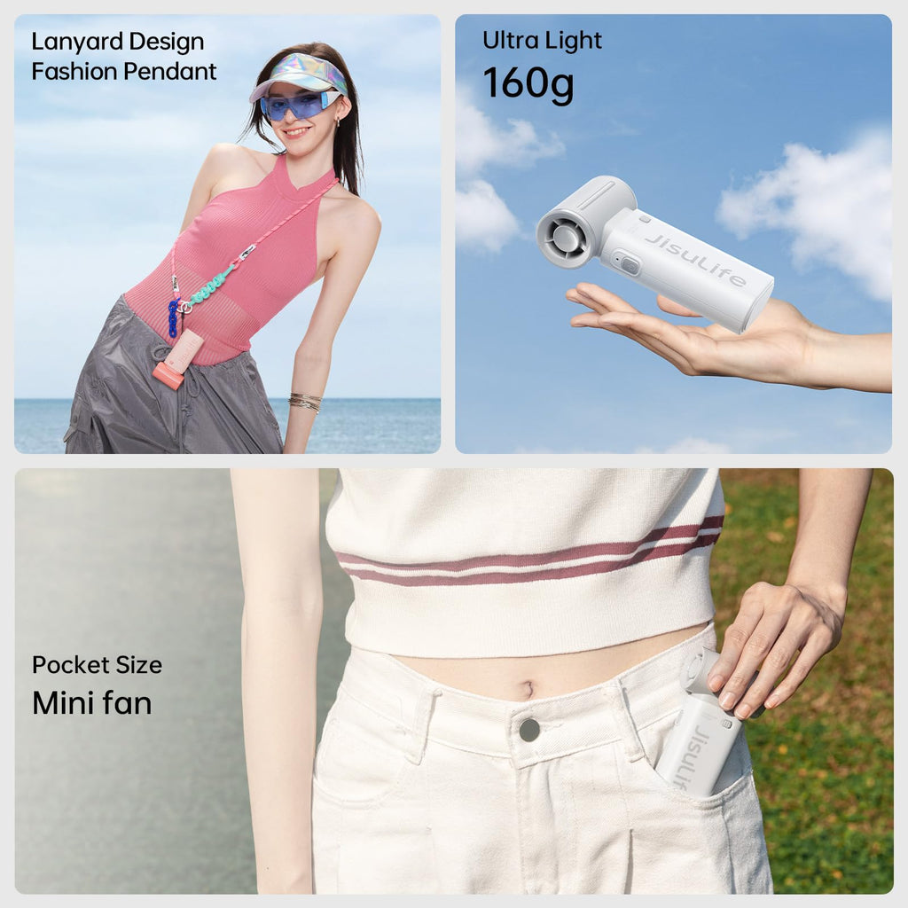JISULIFE Portable Handheld Fan Life9, Turbo Airflow, Up to 12H Runtime