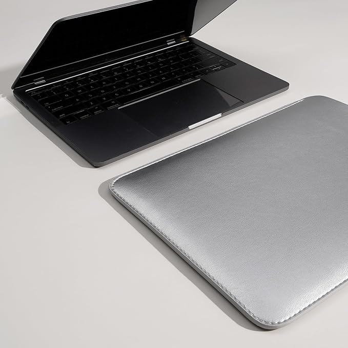 Laptop Sleeve 14 Inch Compatible with New 14 inch MacBook Pro A2992/2918 M3 A2442, A2779, Surface Laptop 13.5 5th Gen Color Silver