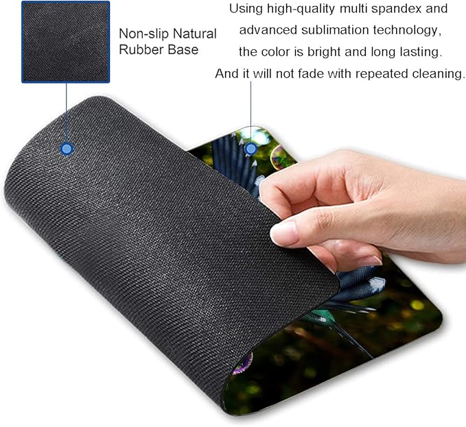 Hokafenle Hummingbird Mouse Mat - Square Waterproof Non-Slip Rubber Base Mouse Pad for Office & Home Laptop