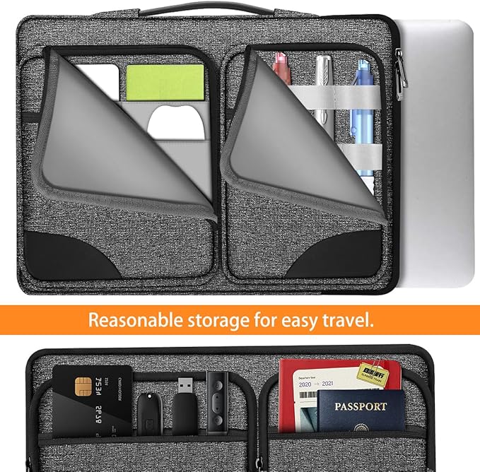 Hseok Laptop Sleeve 15 15.6 16 inches Case Protective PC Briefcase for Commuting and Business trip，BJP-Dark