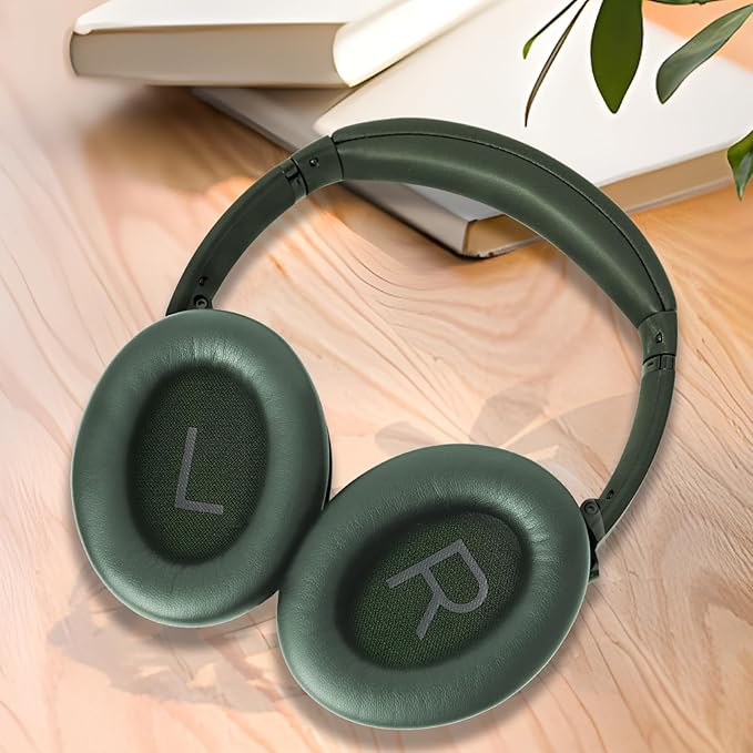 GEVO Replacement Ear Pads for Bose QC45, Ear Cushions for Bose QuietComfort 45 (QC45) & Quiet Comfort SE (QC SE) Headphones, Earpads with Softer Leather Noise Isolation Foam (Green)