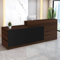 Reception Desk with Counter Modern Checkout Counter with Lockable Drawer Keyboard Tray Receptionist Desk for Office Salon Reception Table H Left 47inch/120cm