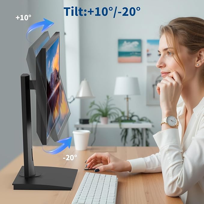 Vesa Monitor Stand with Spring-Adjustable Height, Swivel, Tilt, Rotation Vesa Stand, Compatible with Monitors Within 32 inches and Weighing Between 4.8-11lb (Black, Only for 7.7-11 lb Monitor)