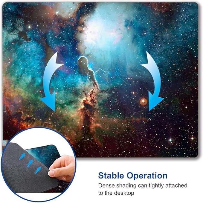 Mouse Pad, Blue Galaxy Mouse Pad, Space Mouse Pad, Gaming Mouse Mat, Square Waterproof Mouse Pad Non-Slip Rubber Base MousePads for Office Home Laptop Travel, 9.5"x7.9"x0.12" Inch