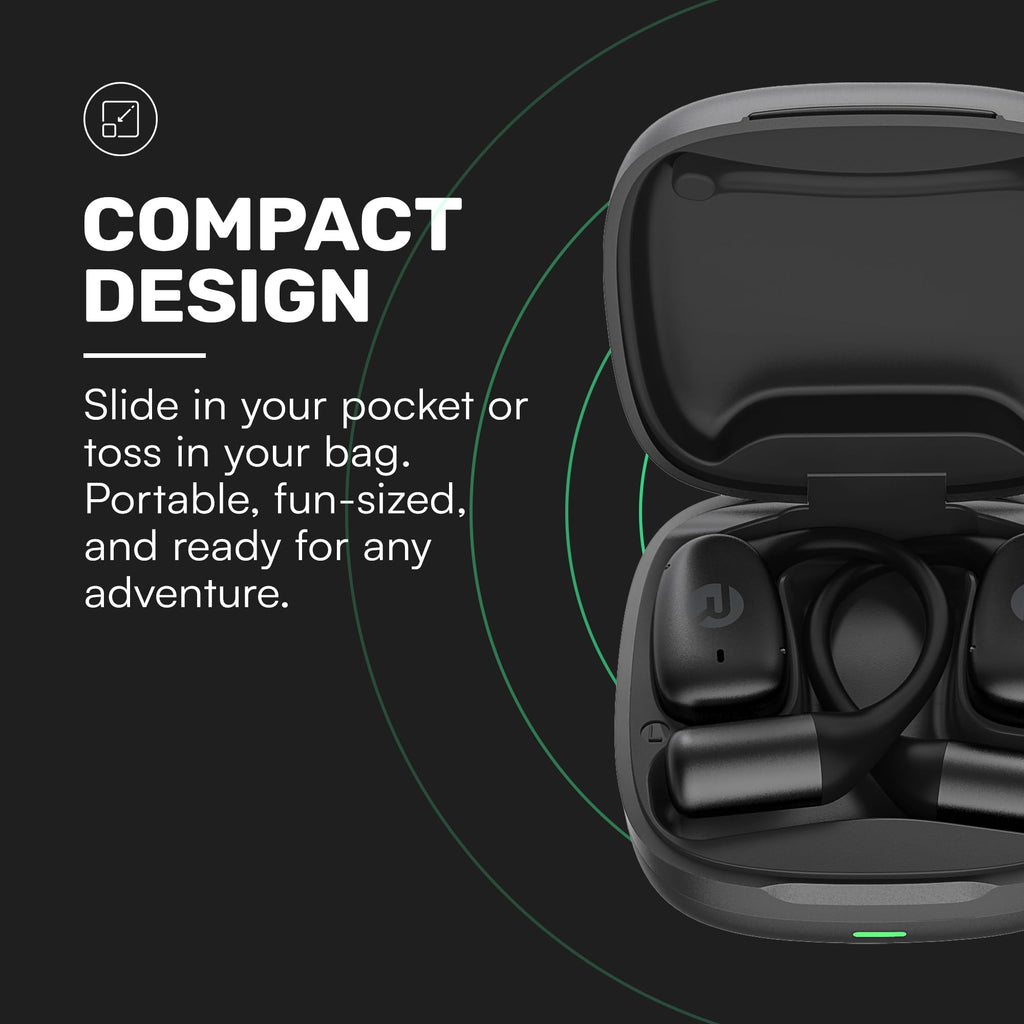 Raycon Essential Open Ear Earbuds – Open Ear Headphones, Earbuds Wireless Bluetooth, Sweat & Water-Resistant Earphones, Running Headphones with Ultra-Lightweight Design, 36 Hours Battery Life (Mint)