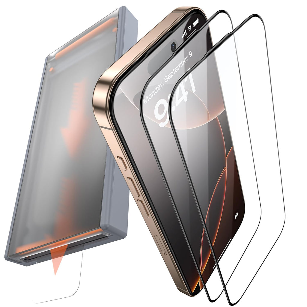 FUNCAT GLOBAL 3 Pack for iPhone 16 Plus Tempered Glass Screen Protector, Dust Free CABIN, Auto Positioning, Bubble Free, High Definition, Easy Installation,9H+ Hardness