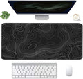 Topographic Mouse Pad, Extended Gaming (35.4x15.7 in), Desk Mat Laptop Waterproof Decor Writing for Work, Game, Office, Home - Topographic Contour