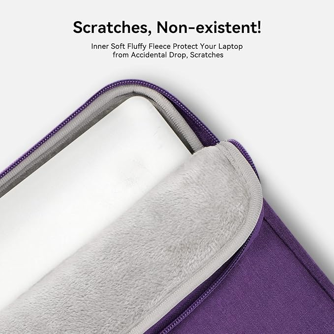 Voova Laptop Bag 15.6 Inch for Women, Waterproof Computer Sleeve Carrying Case with Shoulder Straps & Handle Compatible with Macbook Air 15, MacBook Pro 15/16, 15-16 Inch Hp Dell Lenovo Asus, Purple