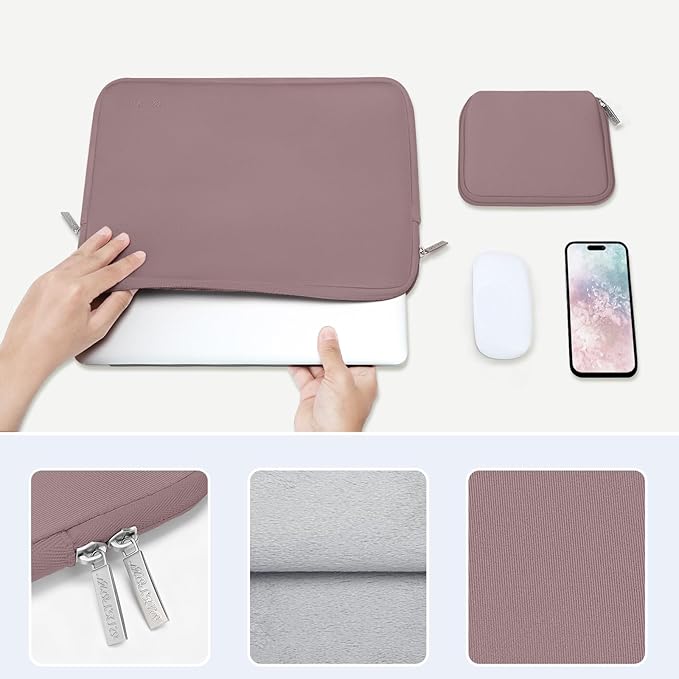 MOSISO Laptop Case 16 inch, 15-15.6 inch Laptop Sleeve Bag Compatible with MacBook Pro 16 inch, HP, Acer, Dell, Lenovo, ASUS Notebook, Neoprene Computer Sleeve Bag with Small Case, Brick Red