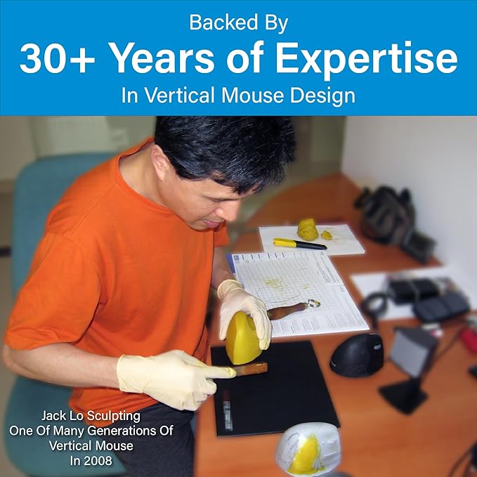 Evoluent – Inventor of the Vertical Mouse – VM4RW Ergonomic Vertical Mouse Right Hand M-to-L Wireless USB, Sculpted for Comfort, Reduces Wrist Strain, Adjustable Speed, Customizable Buttons in Windows