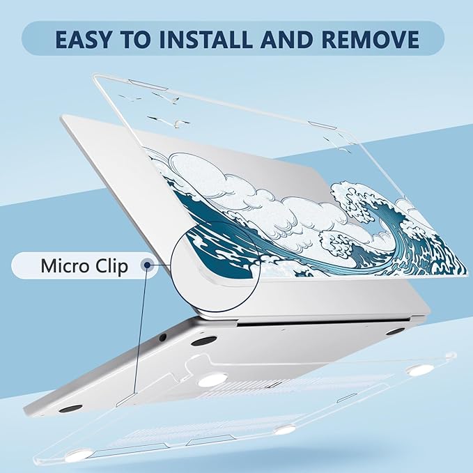 Compatible with MacBook Air 15 inch Case, M4 A3241/M3 A3114/M2 A2941 (Released 2025 to 2023), Hard Shell, Keyboard Cover, Screen Protector, Webcam Cover & Type-C Adapter, 018