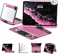 Transparent Case with Keyboard for iPad 9th (7th, 8th, and 9th Gen) 10.2 Inch,with 7-Color Backlit Wireless Keyboard,360°Rotatable Protective Case Multi-Touch Trackpad,with Pencil Holder,Pink