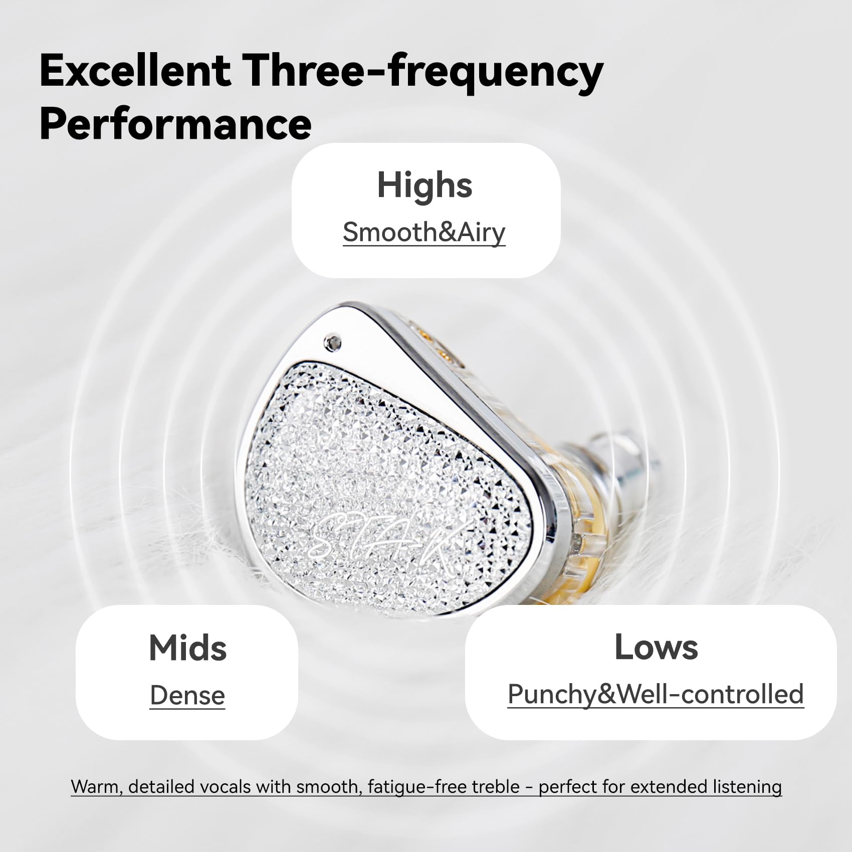 STA-K In Ear Monitor, EarAcoustic Audio HiFi Stereo Wired Earbuds, Hybrid Dual Drivers IEM Headphones, Crystal Clear Sound IEM Earphones with 2 Pin Cable for Musicians (With Microphone Usb, Silver)