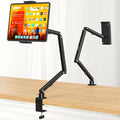 Tablet Stand Holder, Adjustable Foldable iPad Desk Mount Arm with 360°Rotate Base, Tablet Holder with Clamp iPad Stand for Desk, Compatible with Tablets, Phones or Other 4.7-15.6" Device
