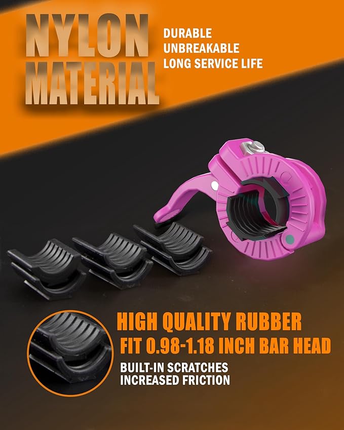 MAXRICH Barbell Clamp 1 inch Multiple Sizes & Adjustable Weight Clips for Quick Release Barbell Collars