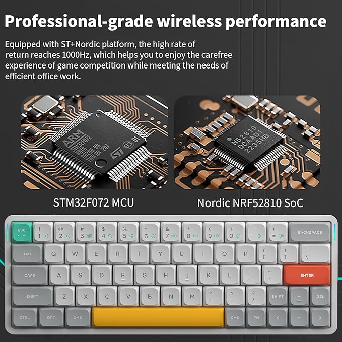 nuphy Air60 V2 Portable Wireless Keyboard 60% Low Profile Mechanical Keyboard Support QMK/VIA Compatible with Windows/mac OS/Linux Supports Bluetooth 5.1/2.4GHz/USB-C White-Gateron Cowberry Switch