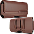 DeBin Holster for iPhone 17 17 Pro 16 Pro 16e 15 15Pro 14 13 12 11 Xs 10 X XR – Cell Phone Belt Holder Case with Clip for Men Women Pouch (Fits Protective Cover on) Brown