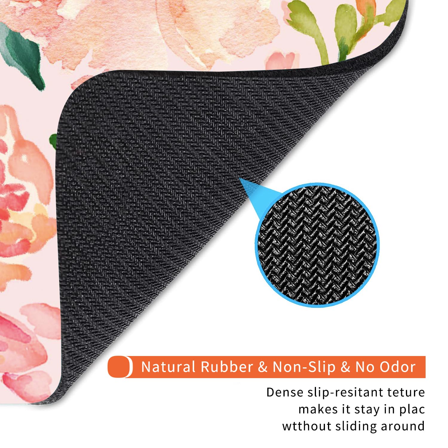Armanza Square Mouse Pad Pink Watercolor Flower, Personalized Premium-Textured Custom Mouse Mat Design, Washable Mousepad Cloth, Non-Slip Rubber Base Computer Mouse Pads for Wireless Mouse