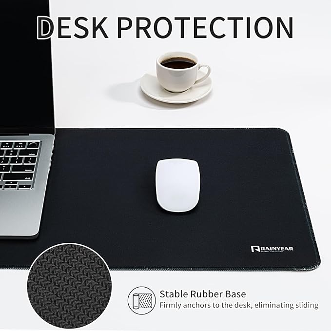 RAINYEAR Large Gaming Mouse Pad(31.5 x 11.8 Inch), Computer Mousepad with Anti-Slip Rubber Base, Smooth Large Keyboard Mouse Pad Mat for Gamer, Office, Home, Black
