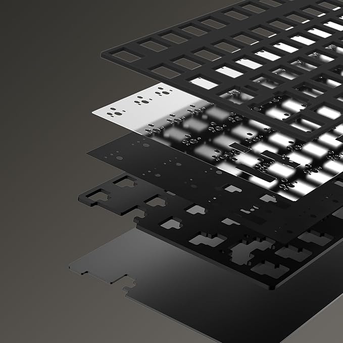 KEEBMONKEY WOBKEY Crush 80 Reboot CNC Aluminum 5-Second Quick-Release Triple-Mode Connectivity Mechanical Keyboard with Superior Acoustics (Lite Black)