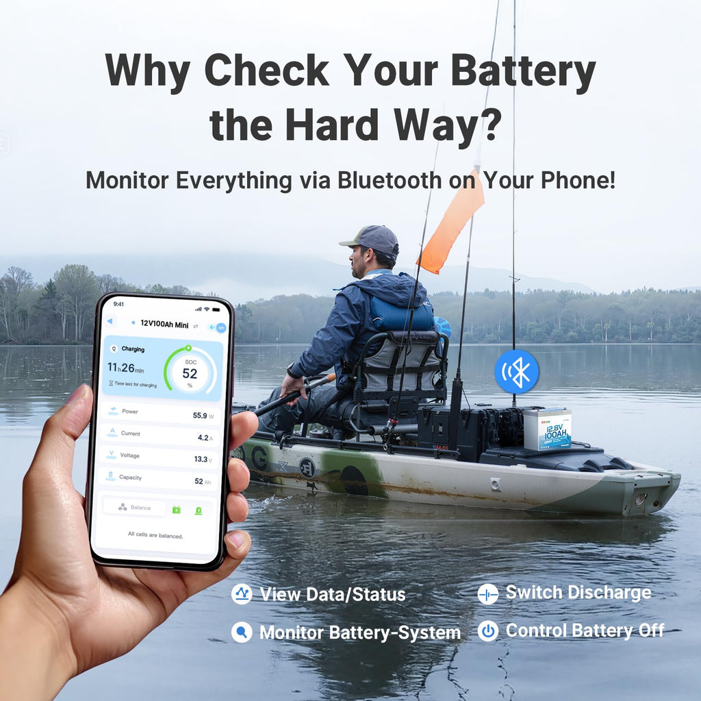 Redodo 12V 100Ah Ultra-Mini RV LiFePO4 Battery, Bluetooth Lithium Battery with Low Temp Protection, Group 22NF Size & 4000+ Deep Cycles, 100A BMS for RV Camping Trolling Motor Off Grid Use 4 Pack