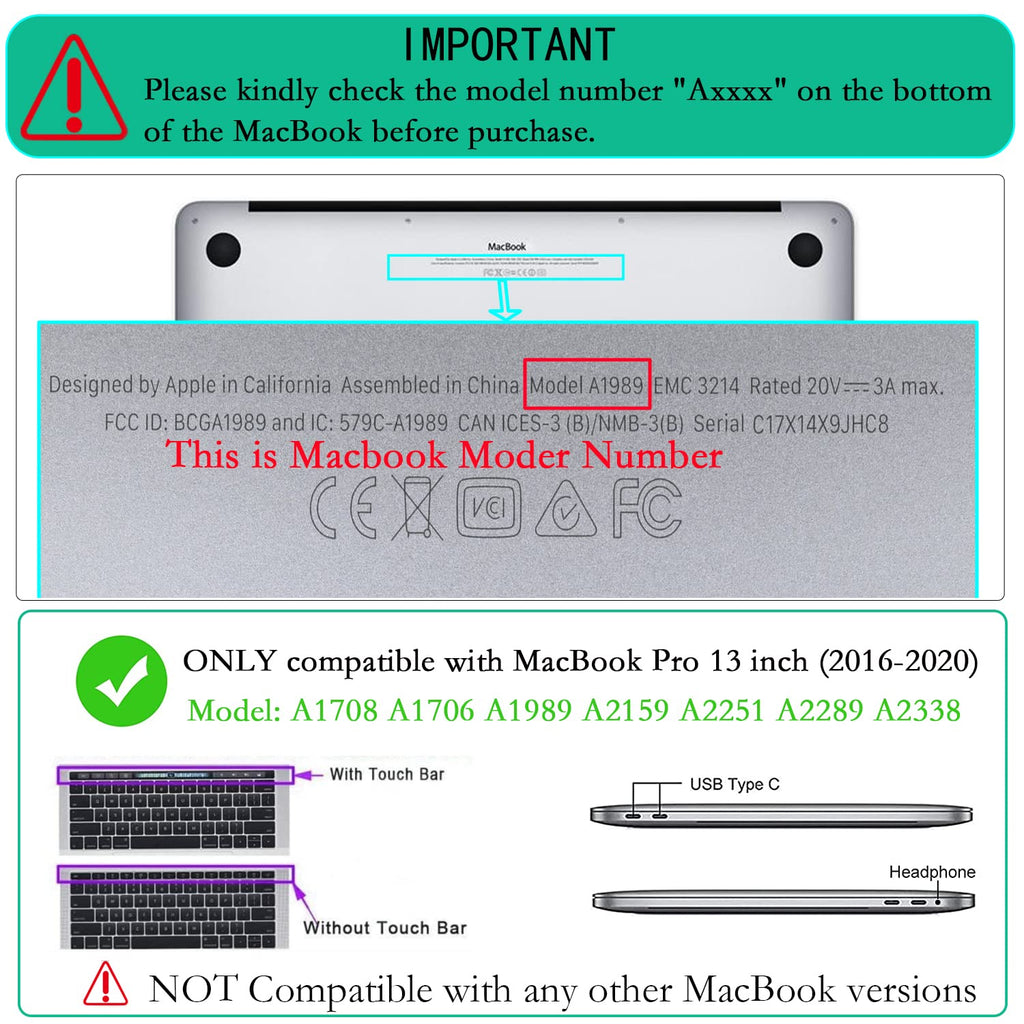 LanBaiLan Compatible for MacBook Pro 13 inch with Touch Bar 2022 2020 2019 2018 2017 2016 Release M1 M2 A2338 A2289 A2251 A2159 A1989 A1706 A1708, Laptop Hard Case & Keyboard Cover, Aesthetic Flower
