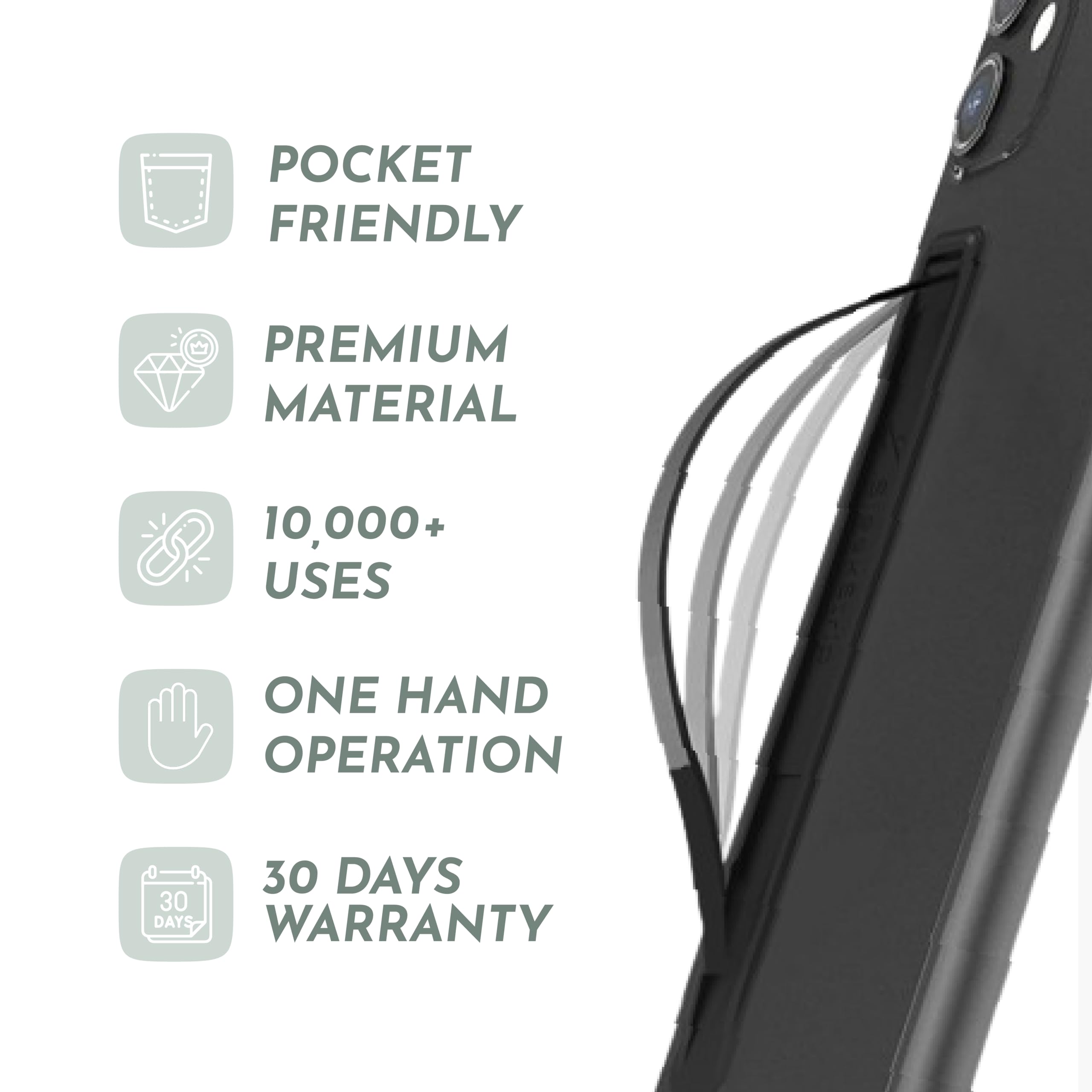 SleekStrip SleekGrip-Essential Ultra Thin Phone Grip Stand,Slim Metal Finger Loop Ring Hand Holder Strap Cell Phone Grips for iPhone 16 Pro Max,17 Air,Android,Case Back - Frosted x Iridescence