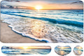 4-in-1 Large Gaming Mouse Pad, Keyboard Wrist Rest Pad & Wrist Support Mousepad Set, Extended Desk Pad Waterproof Desk Mat for Home Office Study Game-Beach