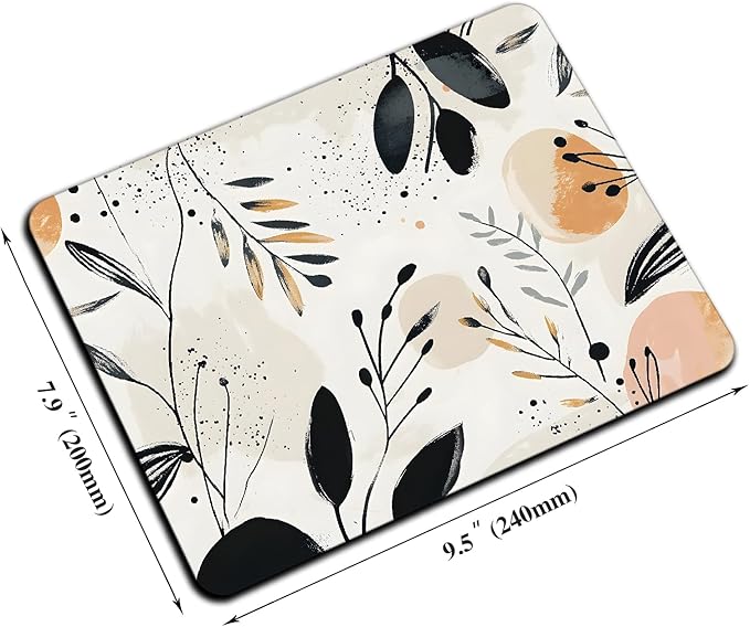 Mouse Pad, Cute Modern Abstract Art Boho Mouse Pads for Desk, 9.5" x 7.9" Non-Slip Rubber Base Computer Mousepad with Women, Portable Square Design for Wireless Mouse and Pad Laptop Office & Travel