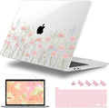 Case for MacBook Pro 13 inch with/Without Touch Bar (2016-2022, M2 A2338 M1 A2289 A2251 A2159 A1989 A1706 A1708), Hard Shell + Keyboard Cover + Dust Plug, Floral C322
