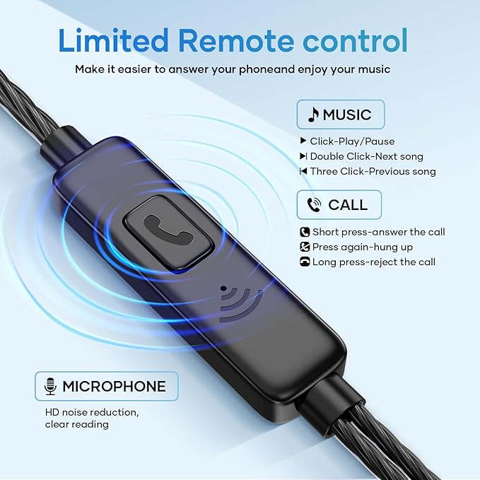 USB C Earbuds with Microphone 5 Pack, in-Ear Wired Headphones with Noise Isolating, Type C Earphone Heavy Bass Stereo Headsets Compatible with iPad, Android Smartphones, for Most USB-C Devices