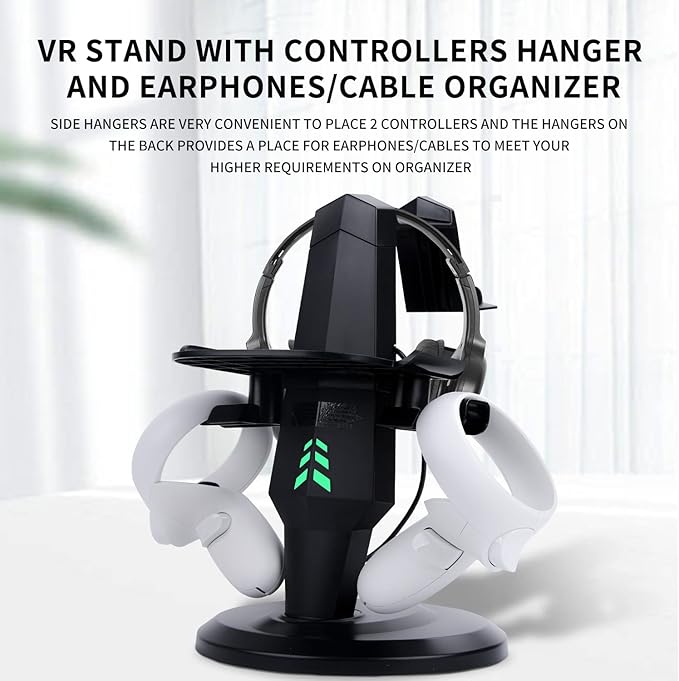 TechKen Charging Stand for Meta Quest 2, VR Headset Charging Dock for Quest 2 Accessories Stand Holder, VR Controllers Holder
