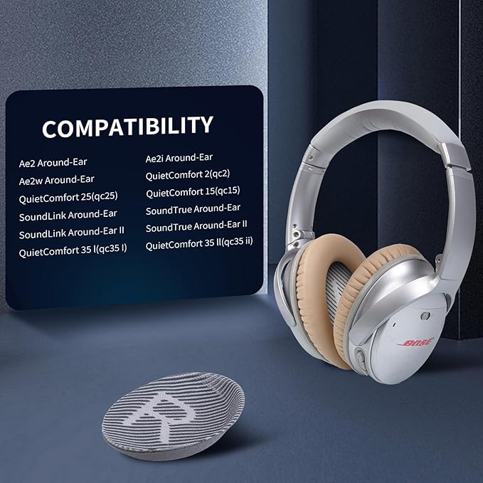 Ear Pads for Bose QC35: Durable Comfortable Noise Cancellation Replacement Cushion Earpads for Bose Quitecomfort 35 QC35 QC35 ii Headphones with Good Audio Quality
